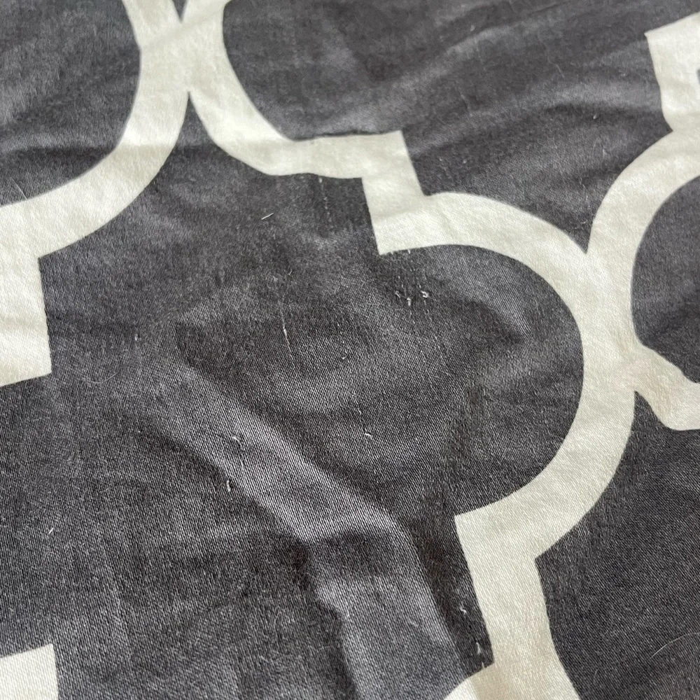 West Elm Reversible Geometric Queen Duvet Cover Set with 3 euro shams